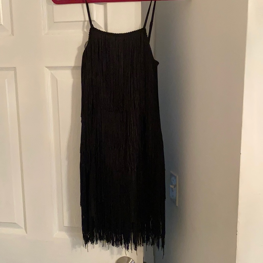 Black ruffled dress